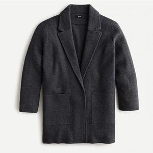 J CREW Sophie Open Front Sweater Blazer Style J0244 Charcoal Gray Size Medium
